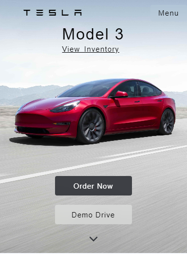 Clone do site da Tesla.
